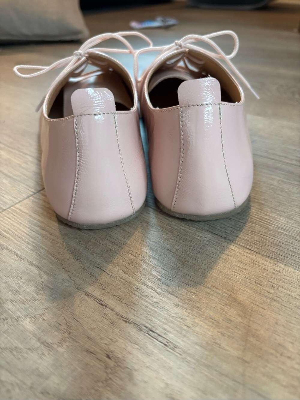 Women’s Blush Pink Lace-Up Leather Oxfords Barefoot Style - Picture 5 of 14